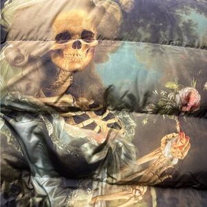 Elegant Skeleton Print puffer jacket NEW